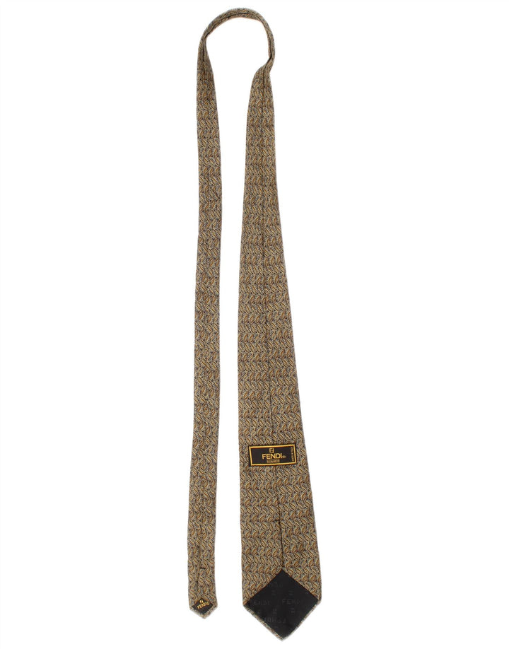 Fendi Cravate Homme Taille Unique Beige Paisley Soie