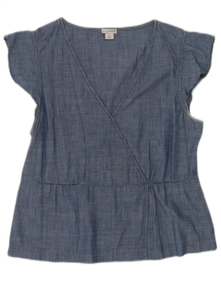 J. CREW Chemisier Femme UK 14 Grand Bleu Coton