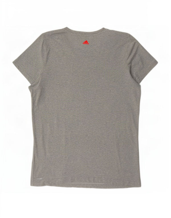Adidas T-shirt graphique pour femme UK 18 XL Gris Coton