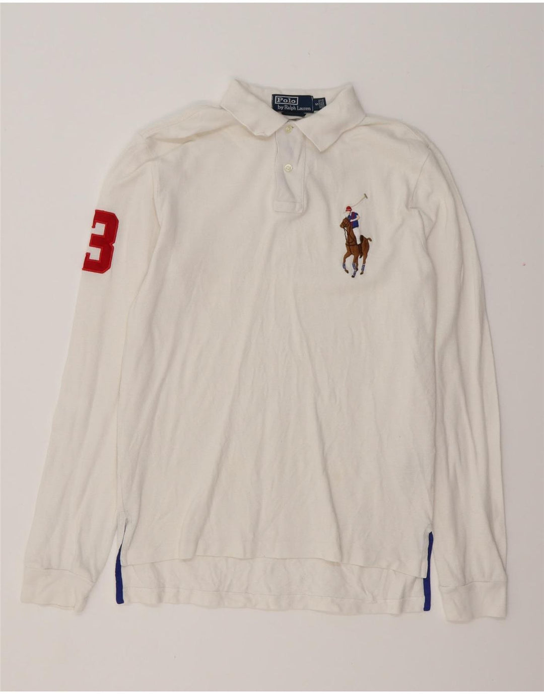 POLO RALPH LAUREN Polo à manches longues pour homme, coupe personnalisée, petit, blanc