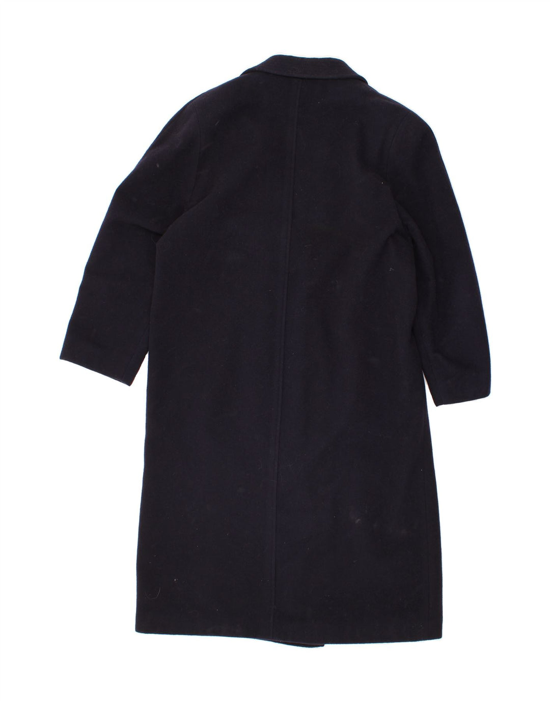 VINTAGE Womens Double Breasted Coat UK 14 Medium Navy Blue New Wool Vintage Vintage and Second-Hand Vintage from Messina Hembry 