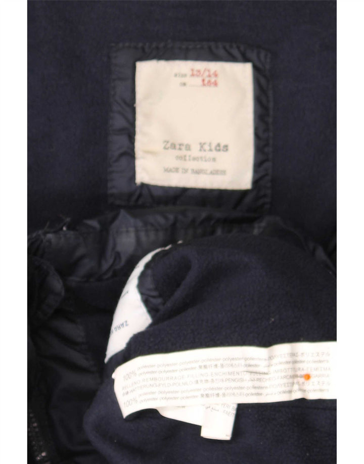 Zara Veste matelassée à capuche garçon 13-14 ans Bleu marine Polyester