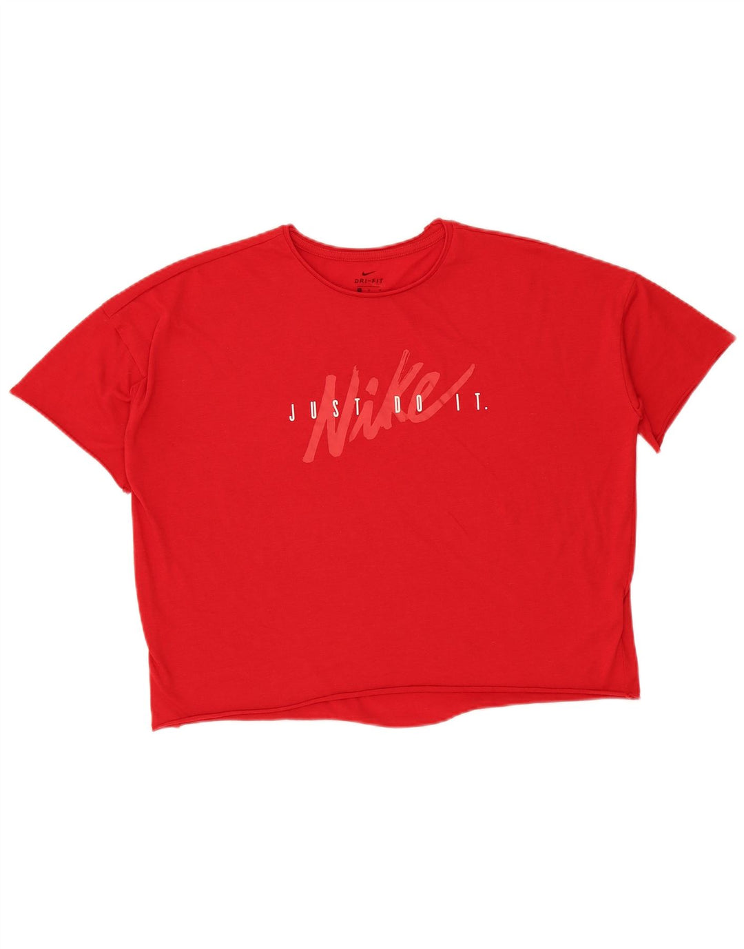 Nike Dri Fit Crop T-shirt graphique surdimensionné pour femme Rouge moyen UK 14