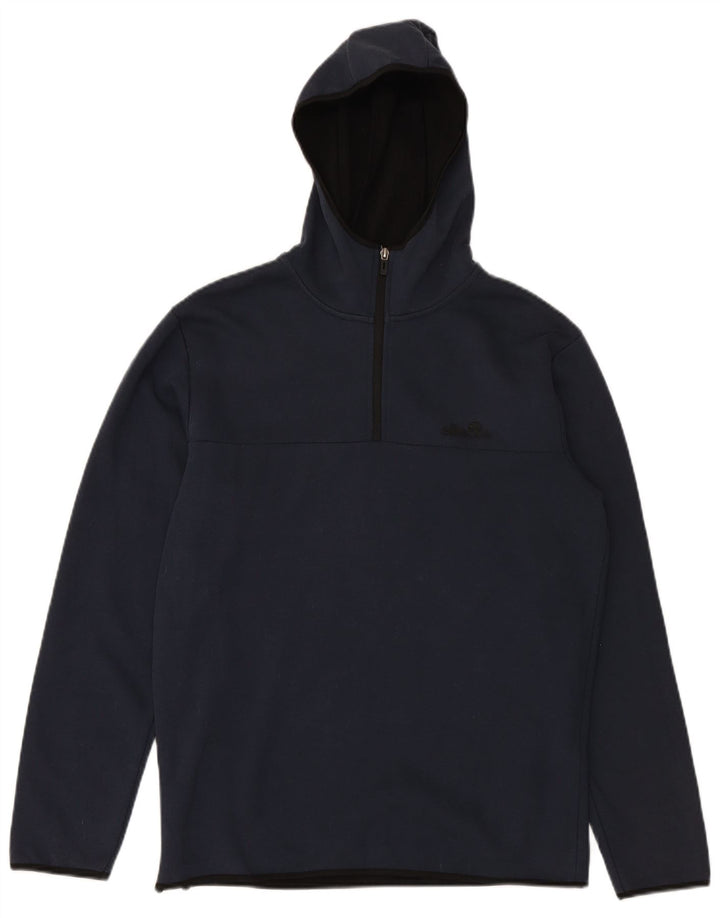 ELLESSE Pull à capuche col zippé homme bleu marine moyen polyester