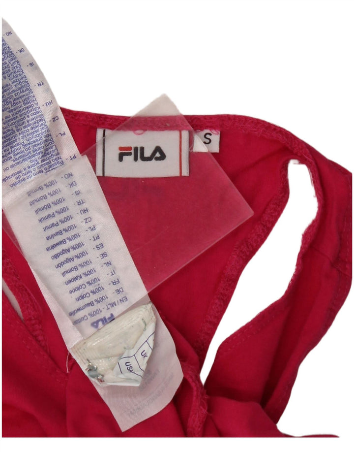 FILA Débardeur court pour femme UK 8 Small Rose Coton