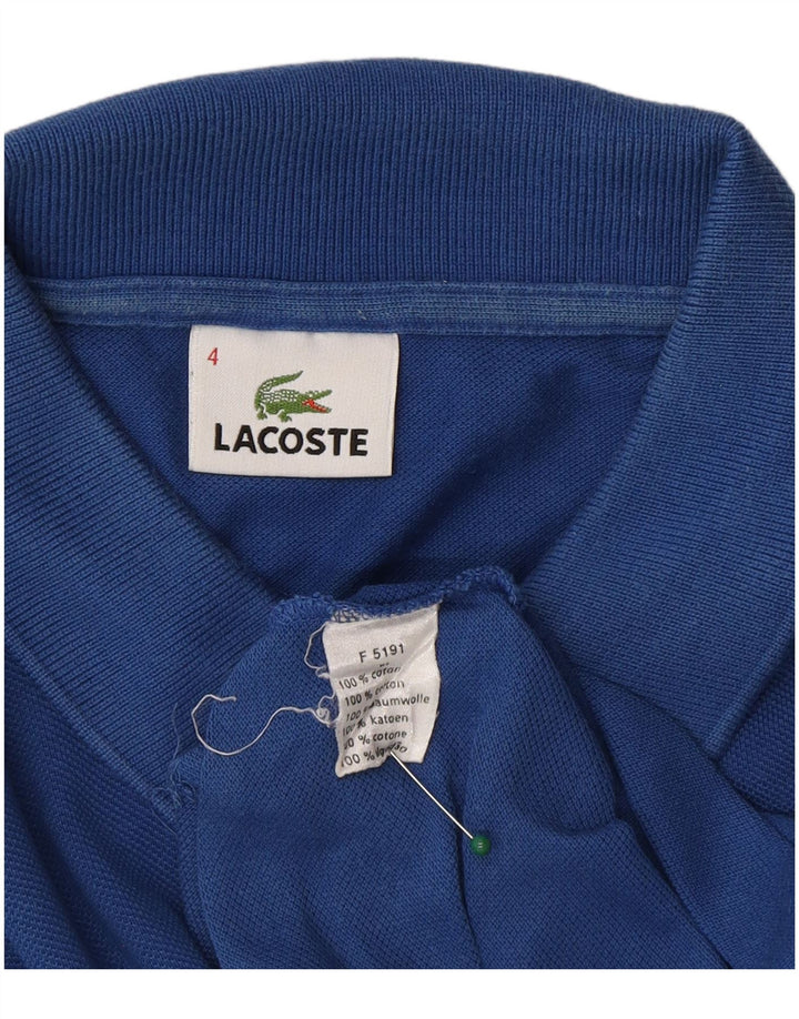 LACOSTE Mens Polo Shirt Size 4 Medium Blue Cotton