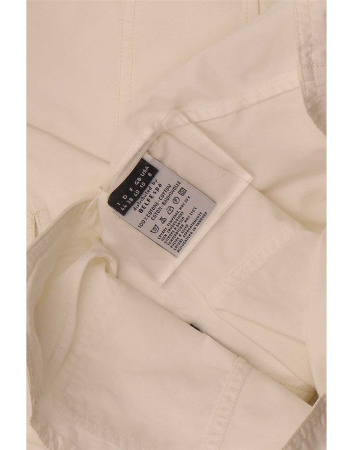 Belfe Veste blazer 3 boutons pour femme UK 10 Petit coton blanc