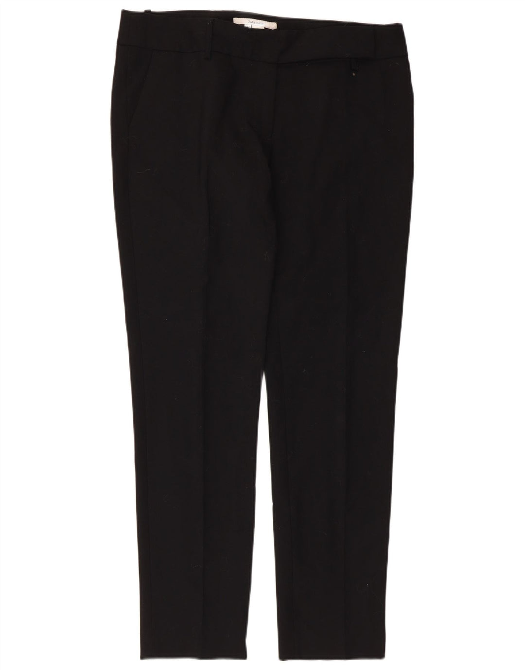 Zara Pantalon Chino Slim Femme EU 42 Large W32 L30 Noir Polyester
