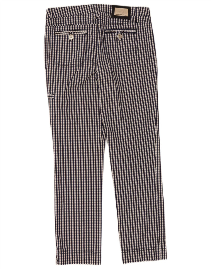 Armata Di Mare Pantalon Chino Femme IT 42 Medium W30 L27 Bleu Marine Vichy