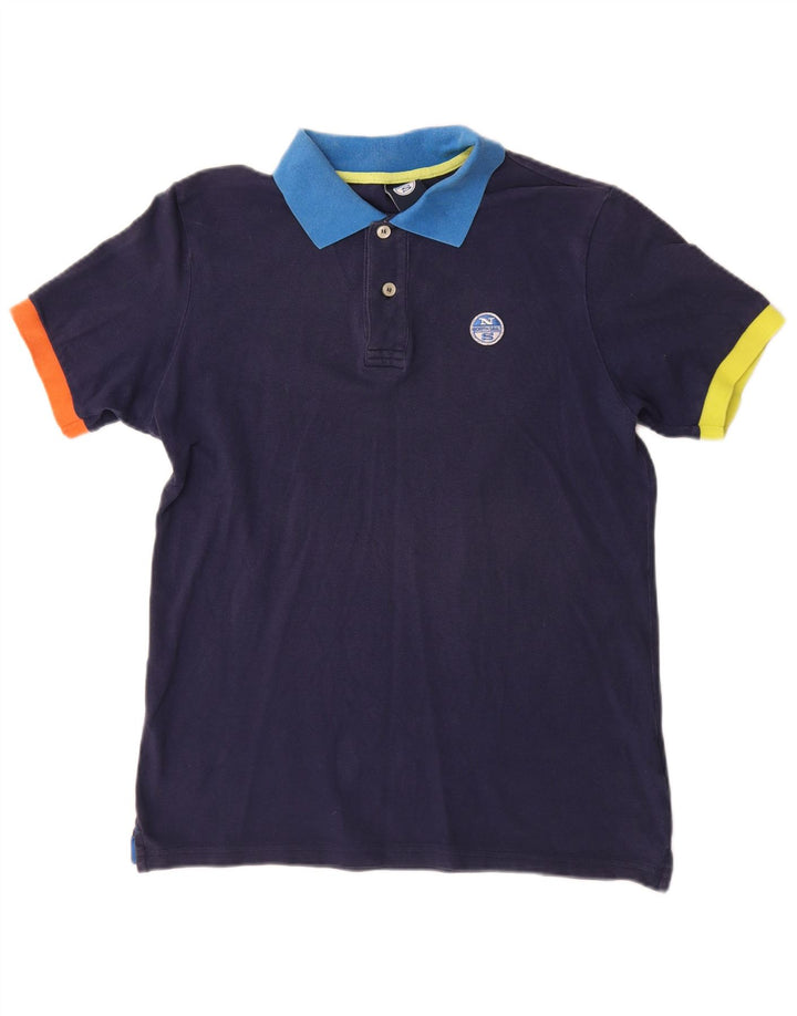 North Sails Polo Homme Petit Bleu Marine Colorblock