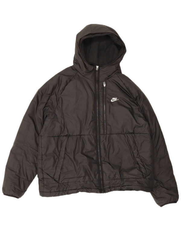 Nike Veste matelassée à capuche Therma-Fit pour homme UK 42 XL Noir Polyester