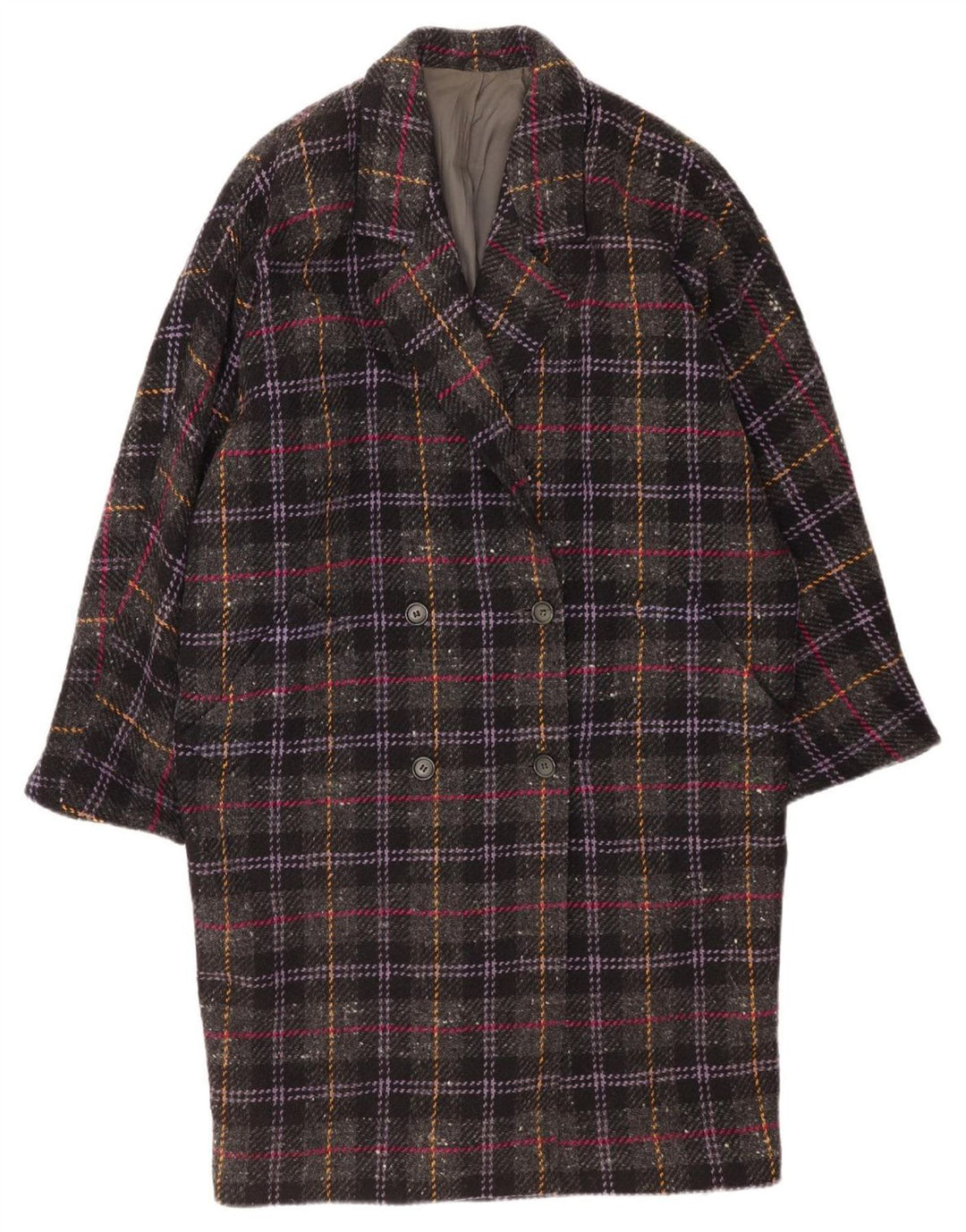 Marella Manteau surdimensionné à double boutonnage pour femme UK 10 Petit carreaux gris