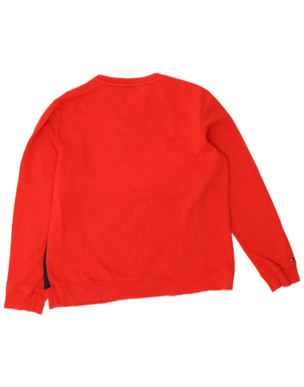 Tommy Hilfiger Sweat-shirt pour femme UK 14 Medium Rouge Colourblock