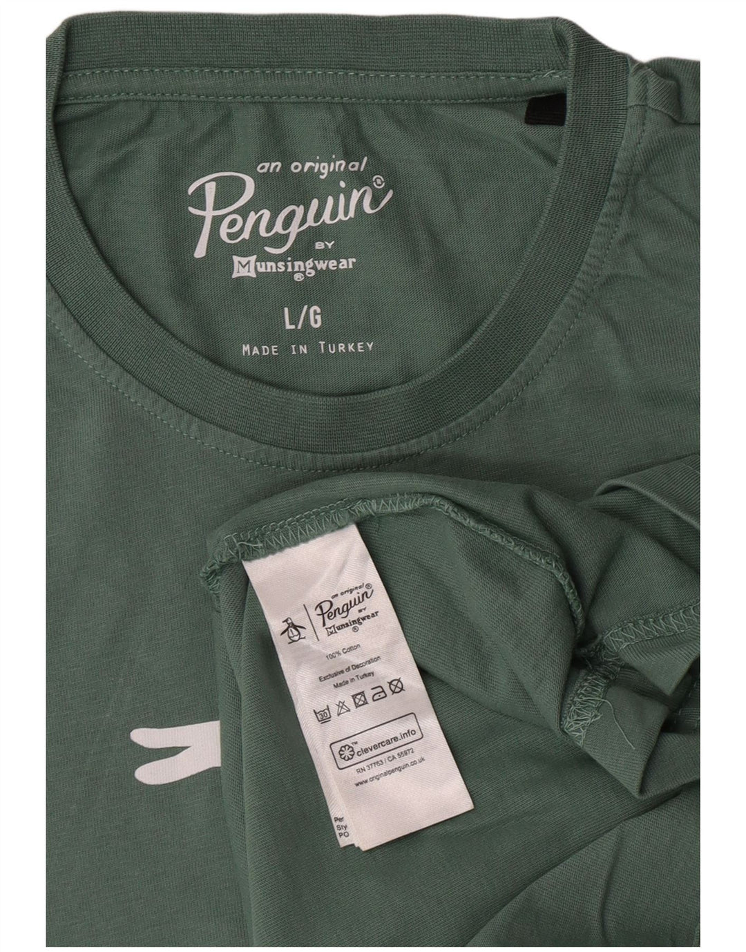 Penguin T-Shirt Graphique Homme Grand Vert Coton