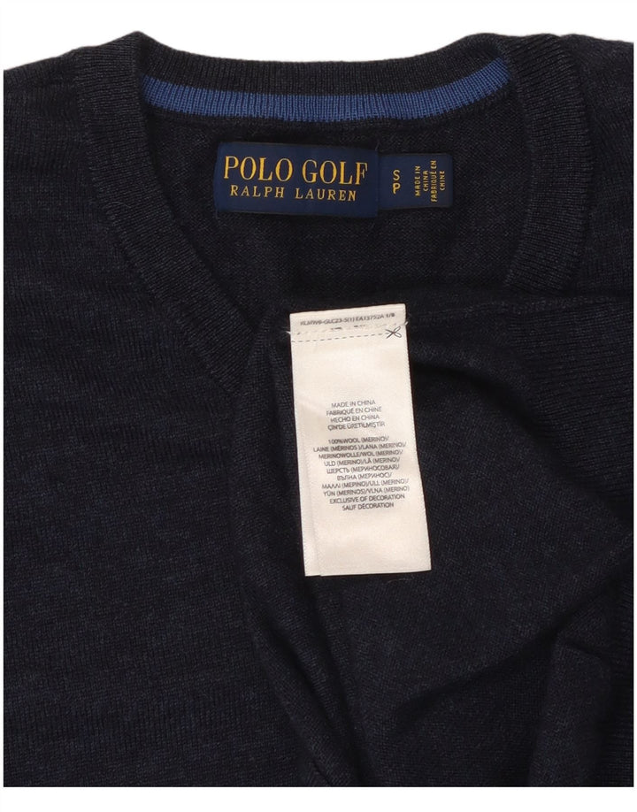 POLO RALPH LAUREN Pull col V pour homme en laine mérinos bleu marine