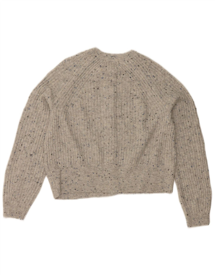 Marks & Spencer Pull cardigan court pour femme UK 14 Gris moyen moucheté