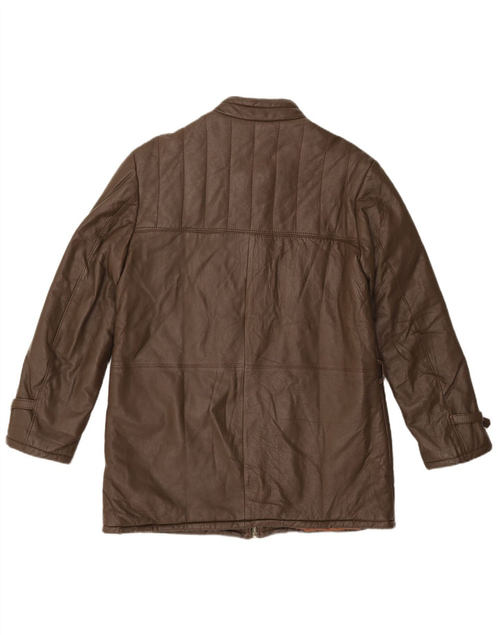 VINTAGE Veste en cuir homme UK 38 Cuir marron moyen
