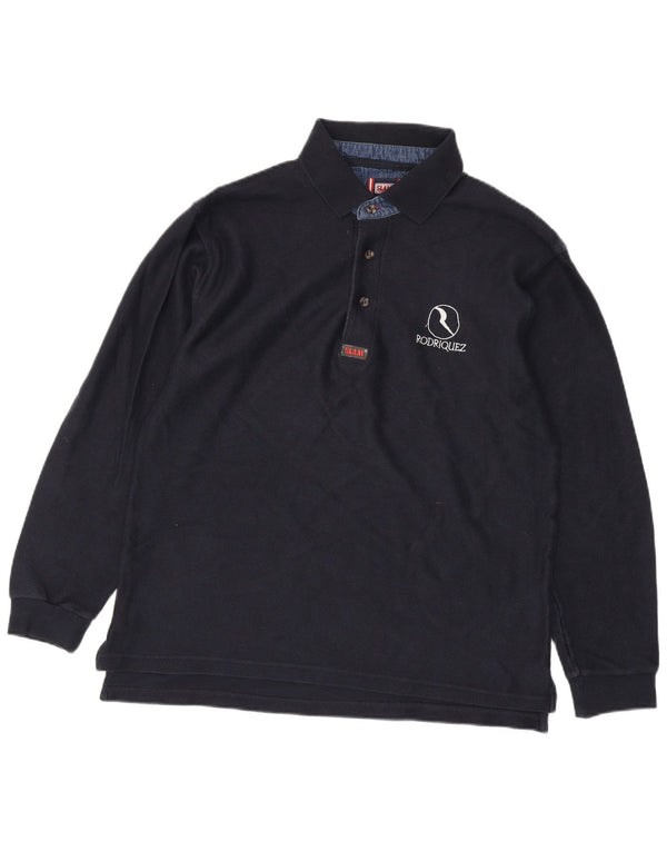 Slam Polo à Manches Longues Homme Grand Bleu Marine Coton