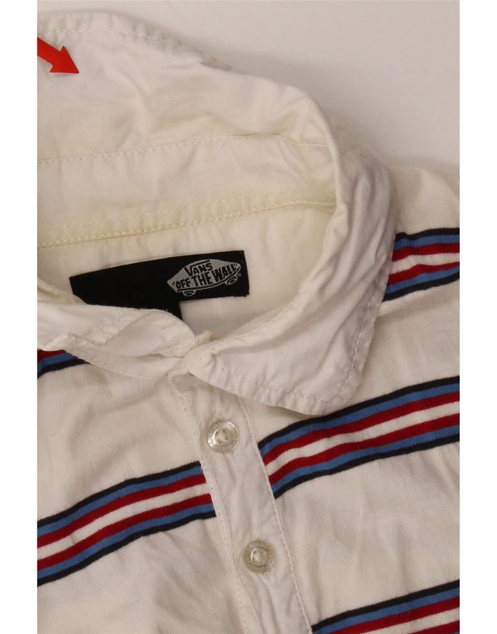 Vans Polo Homme Coton Rayé Blanc Moyen