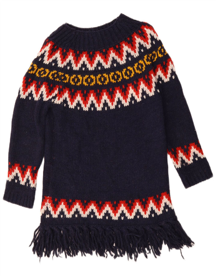 Benetton Pull col bateau pour femme UK 10 Small Bleu marine Acrylique