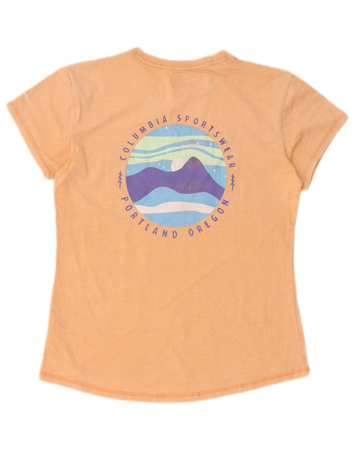 Columbia T-Shirt Graphique Femme UK 14 Orange Moyen Polyester