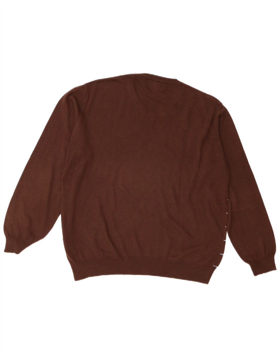 Marlboro Classics Pull col V pour homme en coton rayé marron Taille L