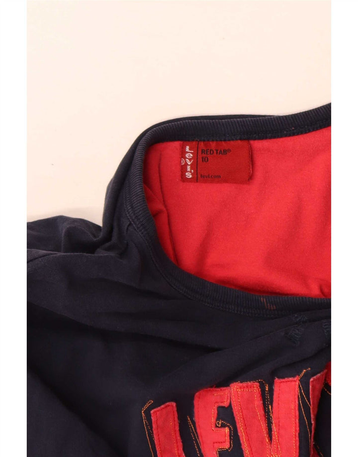 Levi's Haut graphique à manches longues pour garçon 9-10 ans Bleu marine