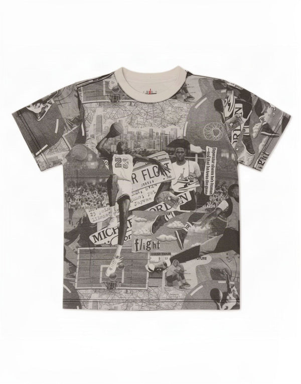 Jordan T-shirt graphique pour garçon 10-11 ans Gris moyen Patchwork Coton
