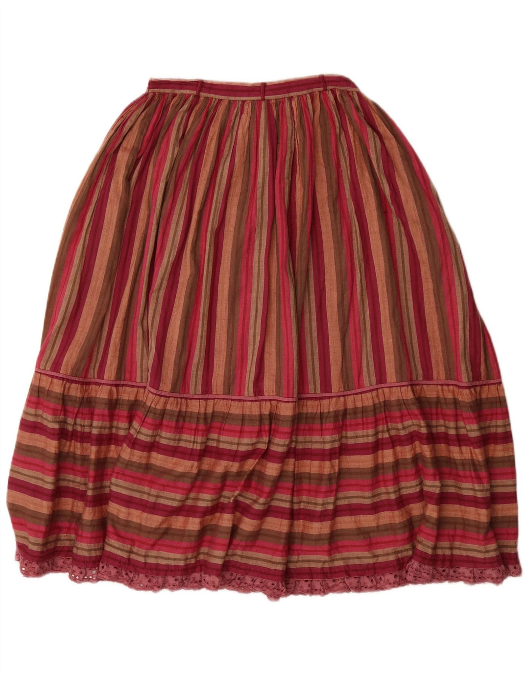 VINTAGE Femmes Taille Haute Jupe Plissée Grande W26 Rayé Multicolore