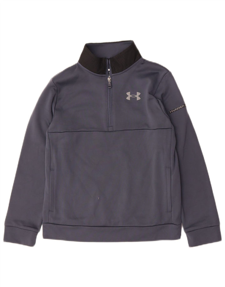 UNDER ARMOUR Boys Sweatshirt Jumper 9-10 Years Medium Navy Blue
