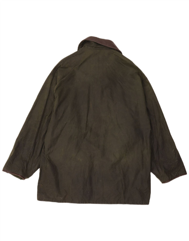 Veste en coton ciré homme vintage UK 38 Coton colourblock vert moyen
