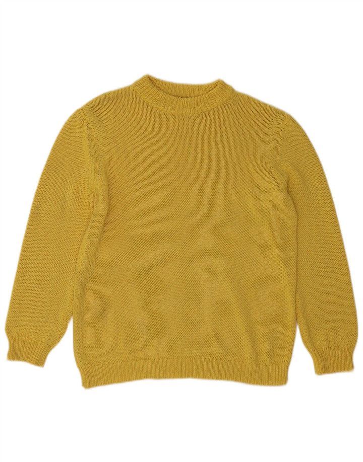 Zara Pull ras du cou pour femme UK 14 Jaune moyen Polyester