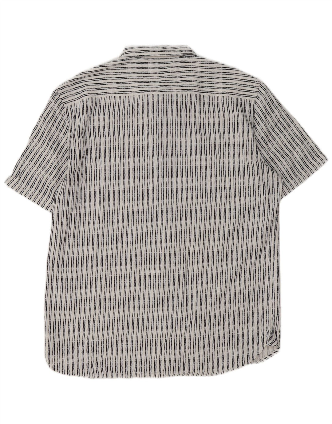 French Connection Chemise à Manches Courtes Homme Large Blanc Rayé Viscose