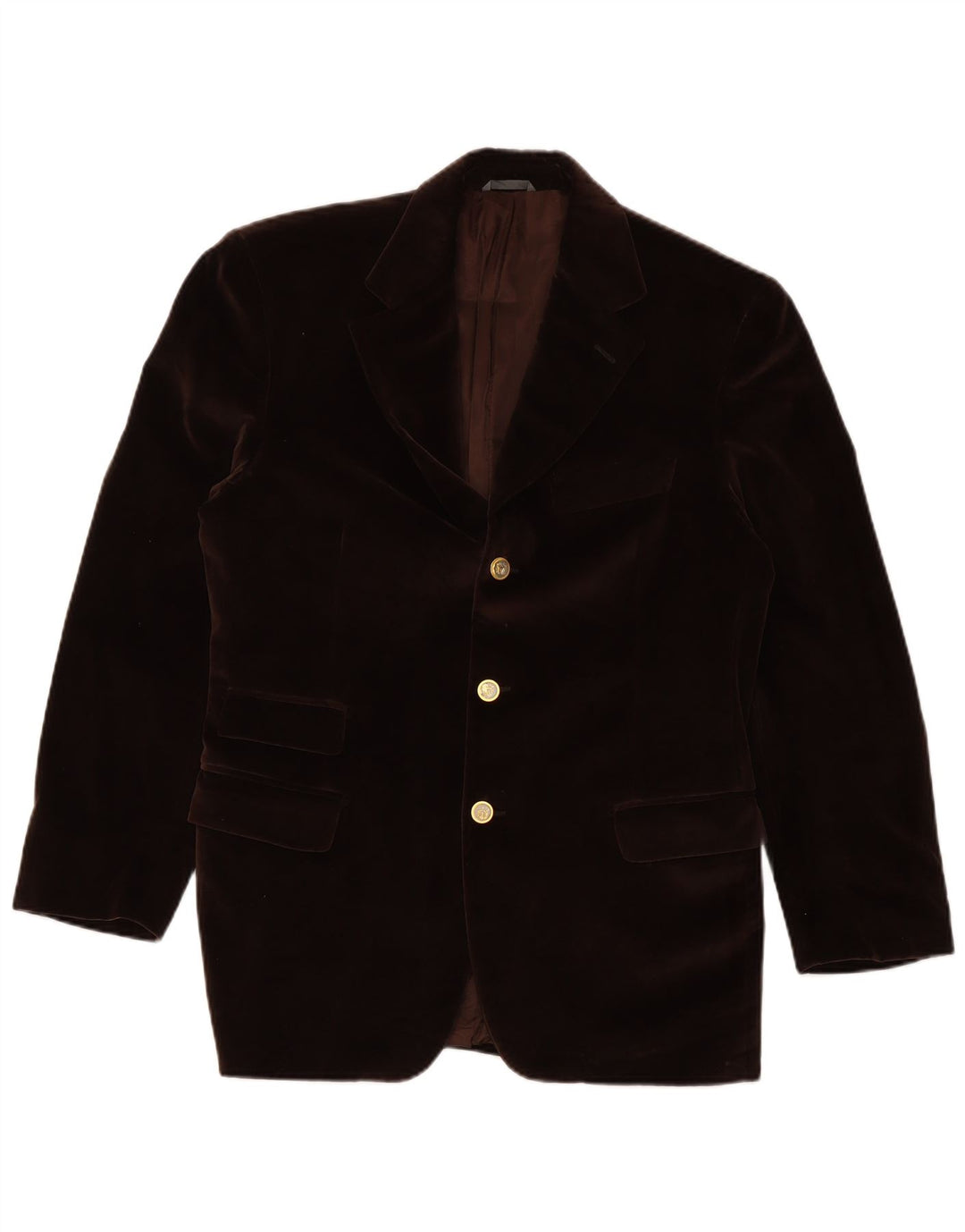 ETHIMO Veste Blazer en Velours à 3 Boutons pour Homme IT 50 Grand Coton Marron