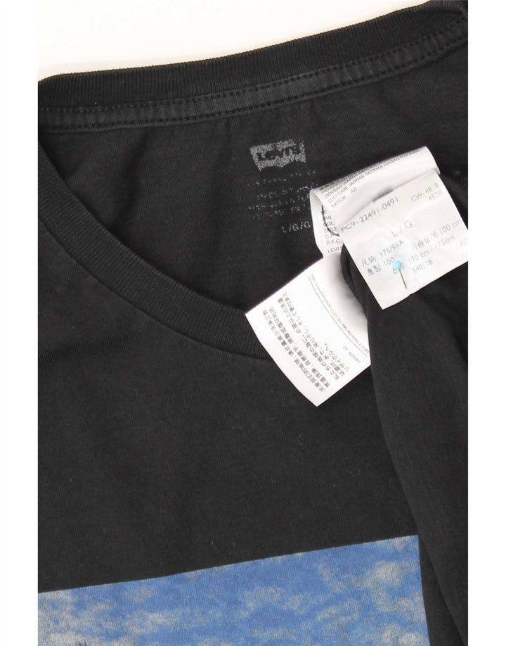 Levi's T-Shirt Graphique Homme Noir Large Coton