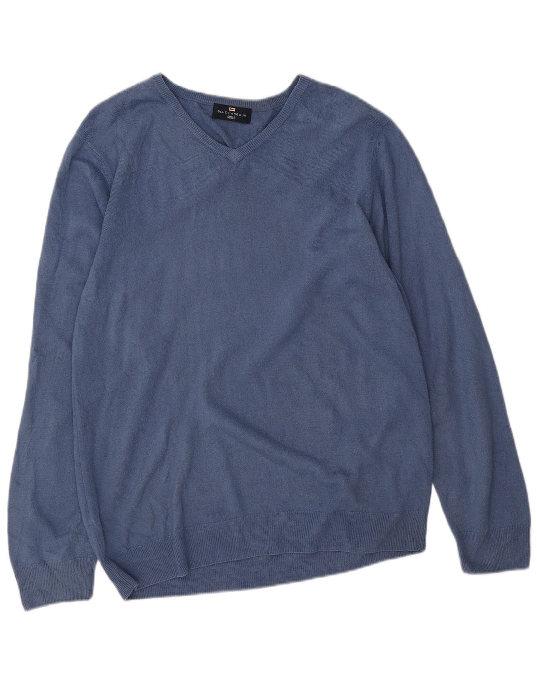 Marks & Spencer Pull à col en V Blue Harbor pour hommes, grand bleu marine