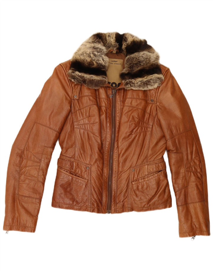 Vera Pelle Veste en cuir pour femme IT 42 Marron moyen