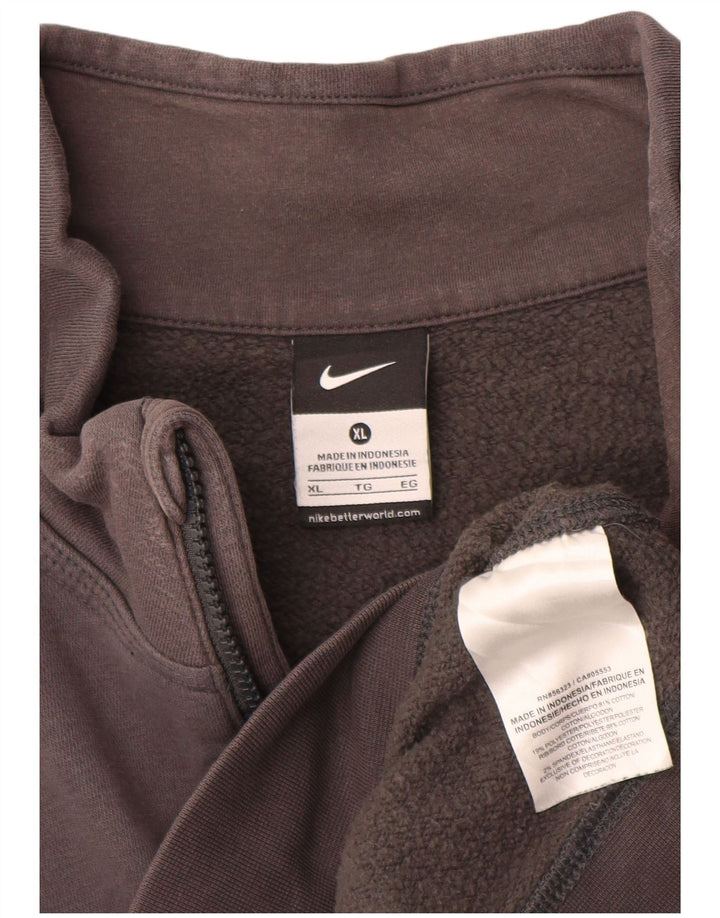 Nike Sweat-shirt à col zippé pour homme XL Gris Coton