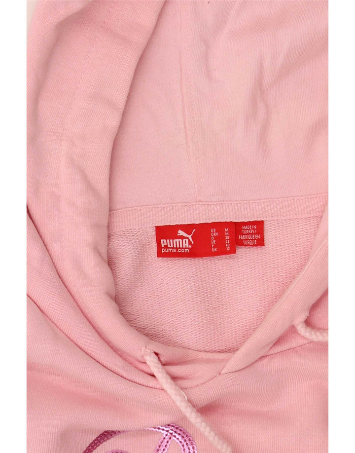 Puma Pull à capuche graphique pour femme UK 12 Rose moyen