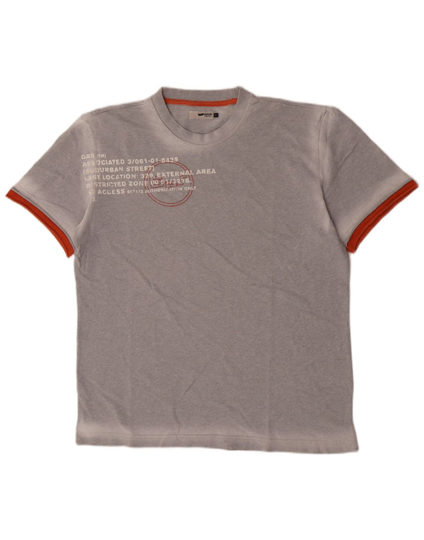 Gas T-Shirt Graphique Homme Top XL Gris Colorblock