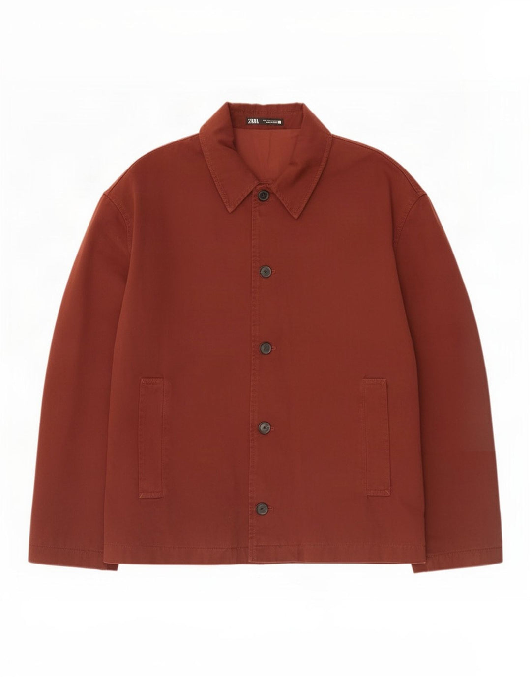 Zara Mens Bomber Jacket UK 40 Large Bourgogne Coton