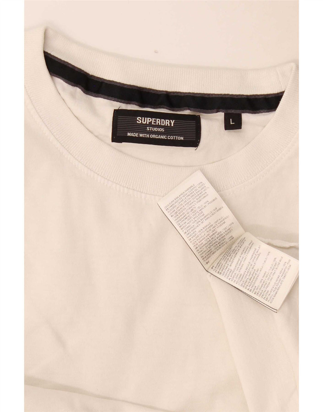 Superdry T-Shirt Homme Blanc Large Coton