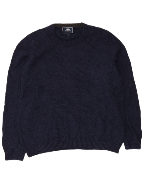 John Lewis Pull à col rond pour femme UK 16 Grande laine bleu marine