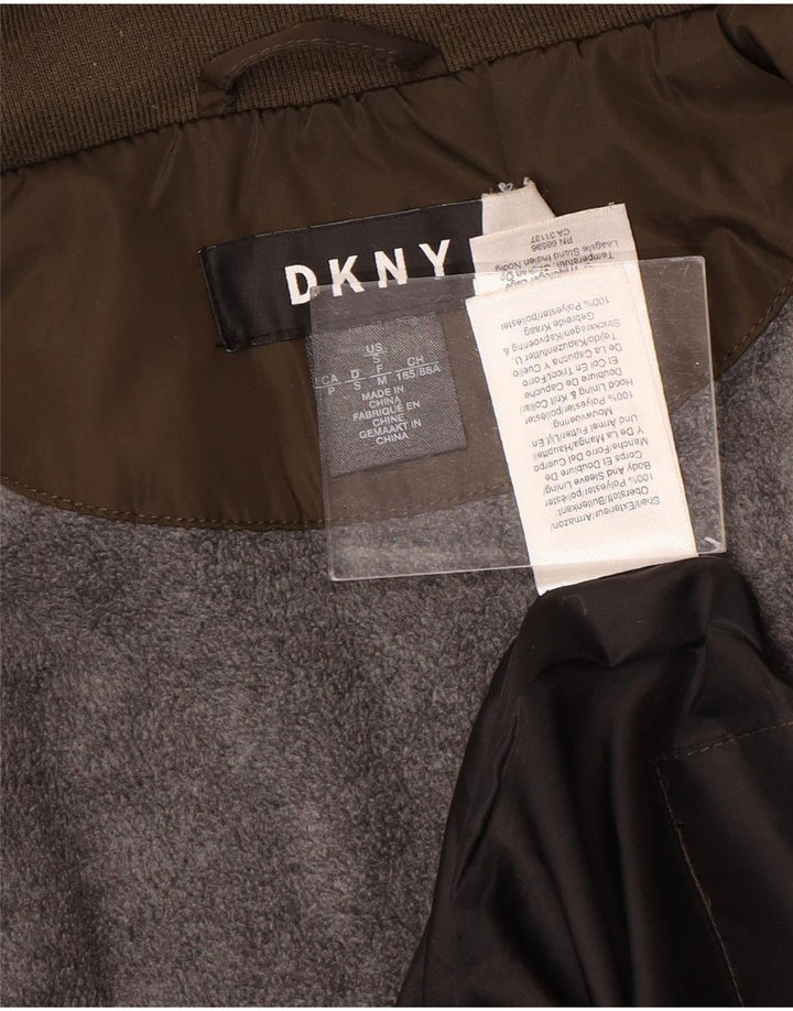 Dkny Veste matelassée à capuche pour femme UK 10 Petit Marron Polyester