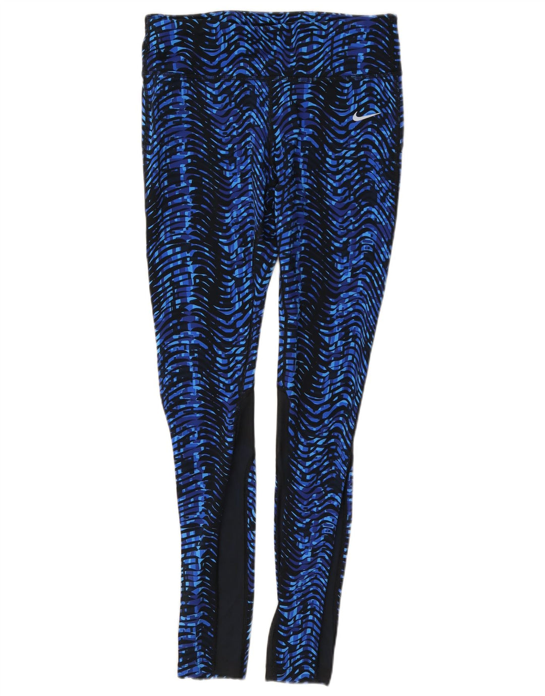 Nike Legging Dri Fit à motif abstrait pour femme UK 12 Chevron bleu moyen