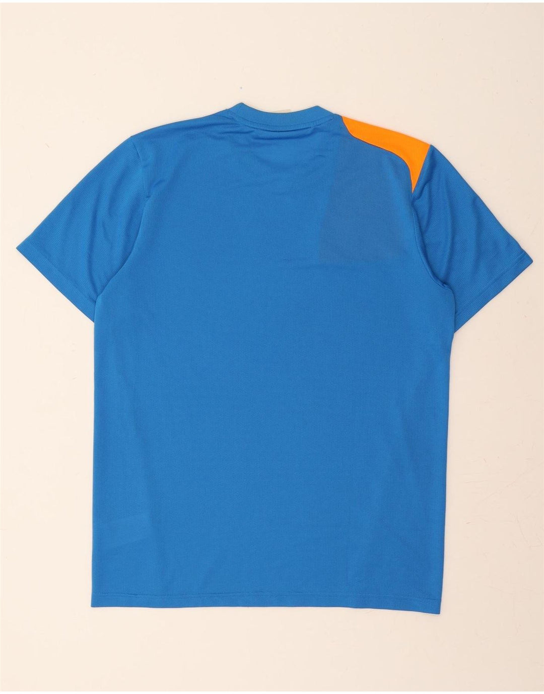 ADIDAS Mens Graphic T-Shirt Top Medium Blue Colourblock Polyester Vintage Adidas and Second-Hand Adidas from Messina Hembry 