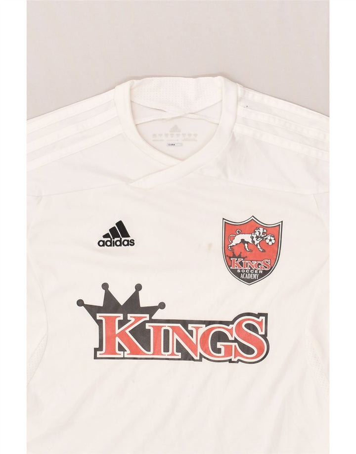 ADIDAS Boys Graphic T-Shirt Top 11-12 Years White Polyester | Vintage Adidas | Thrift | Second-Hand Adidas | Used Clothing | Messina Hembry 