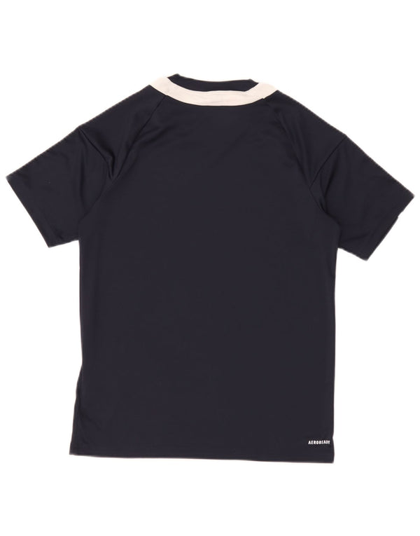 Adidas Garçon Aeroready T-Shirt Top 13-14 ans Bleu Marine Colourblock