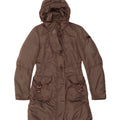 PEUTEREY Manteau matelassé à capuche pour femme IT 40 Small Kaki Polyester
