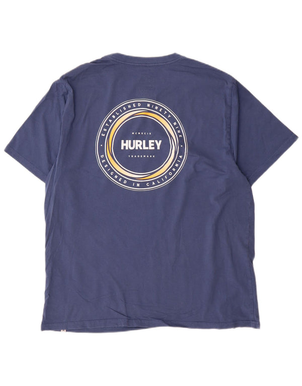 Hurley T-Shirt Graphique Homme Grand Bleu Coton
